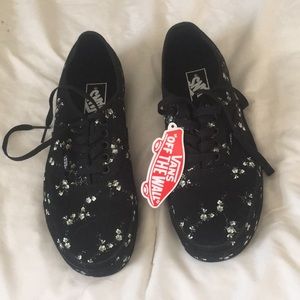 Vans originals, floral black on black